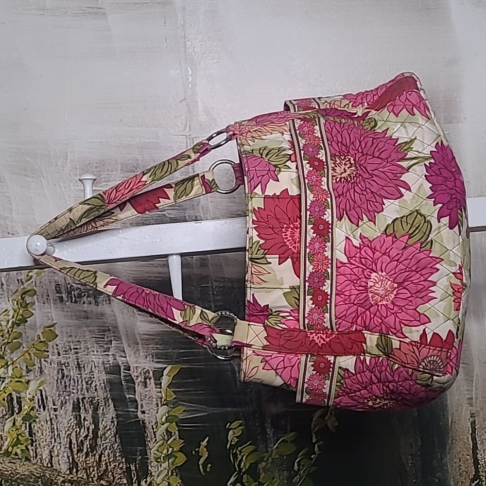 Vera Bradley classic quilted pink red paisley floral satchel hand bag purse